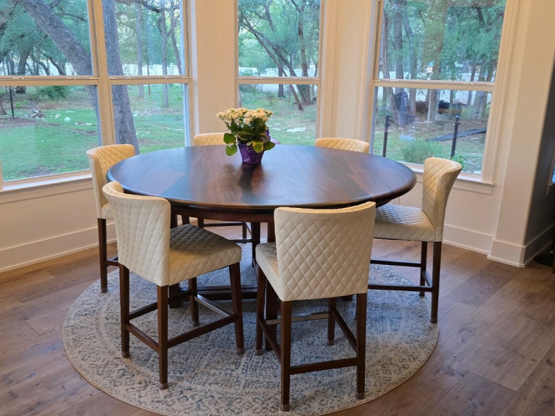 Mesa de comedor redonda personalizada de madera de suar de 72