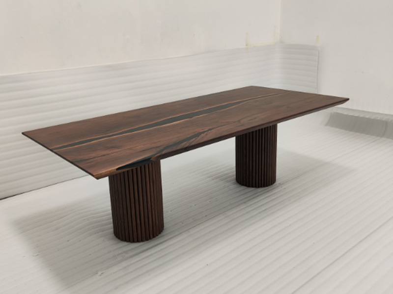 Base de pedestal para mesa de comedor de madera maciza a medida B260825