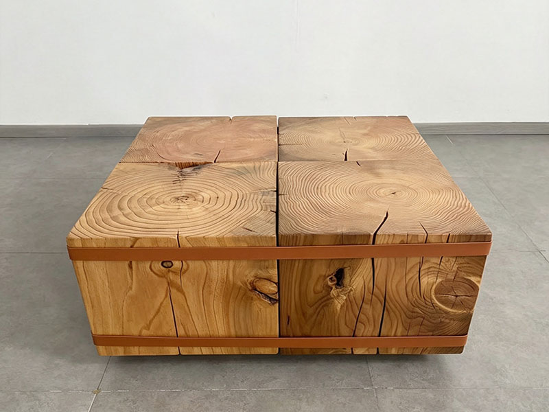solid wood coffee table wood block coffee table
