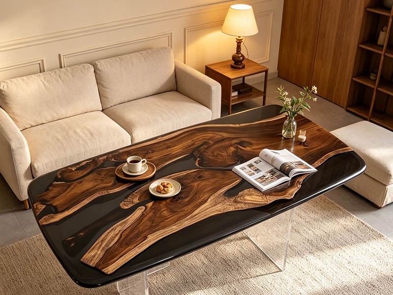 kassod wood resin coffee table