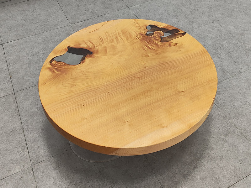 round wood coffee table